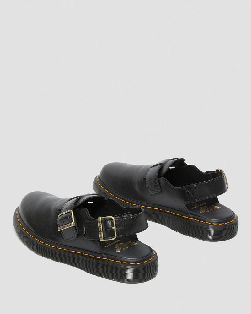 Sandalias Con Tiras Dr Martens Jorge Made in England Cuero Slingbacks Hombre Negros | MX 168QMA